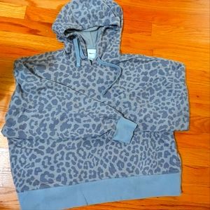 Nike Gray Cheetah loose crop hoodie, S